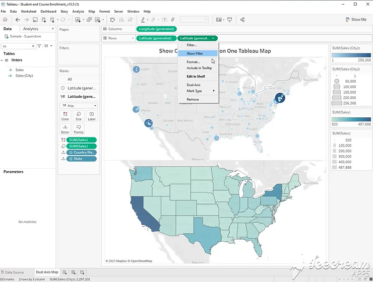 Show City & State Data on One Tableau Map - step 8 screenshot